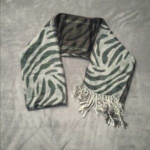 Gray & Brown Zebra Print Scarf/Pashmina
